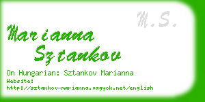 marianna sztankov business card